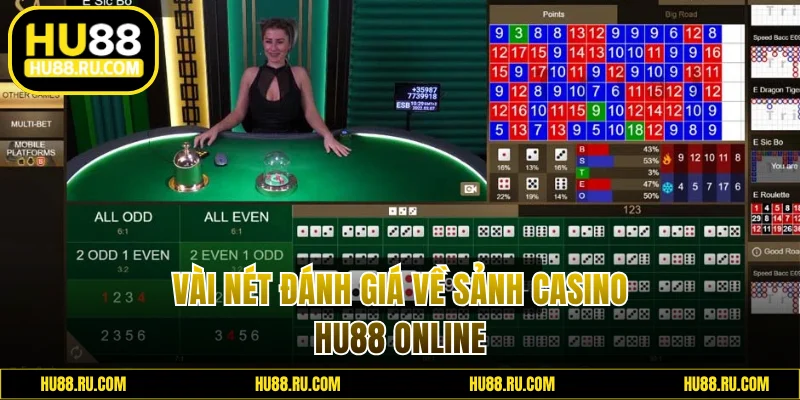 Vài nét đánh giá về sảnh casino HU88 online